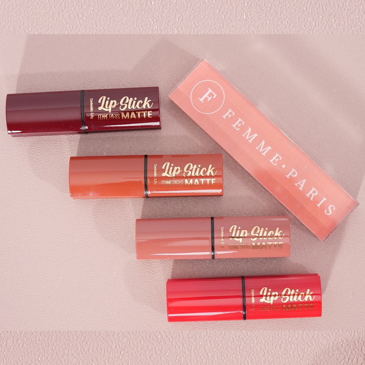 Batom Lip Stick Matte Femme Paris FB005 - Caixa com 24 Peças