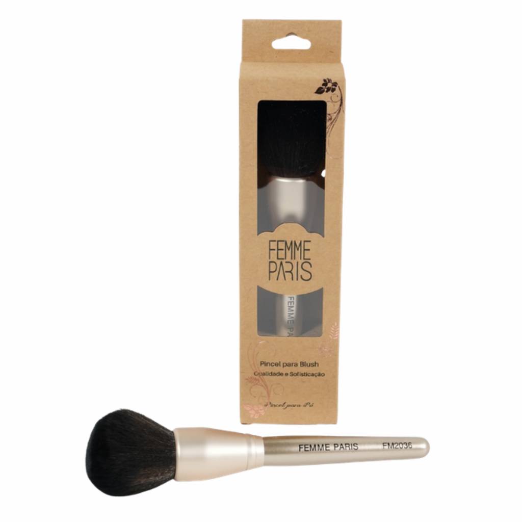 ATACADO: Pincel para Blush Femme Paris – Pacote com 12 Unidades – FM2036