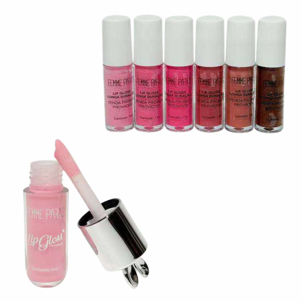 ATACADO: Lip Gloss Femme Paris – Box com 24 Peças – FR202