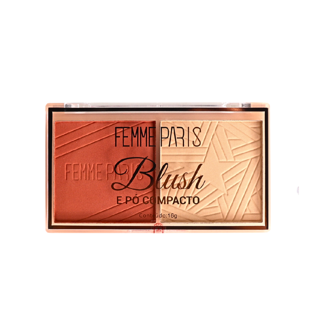 Duo Blush e Pó Compacto Femme Paris FR902 - Box com 12 peças