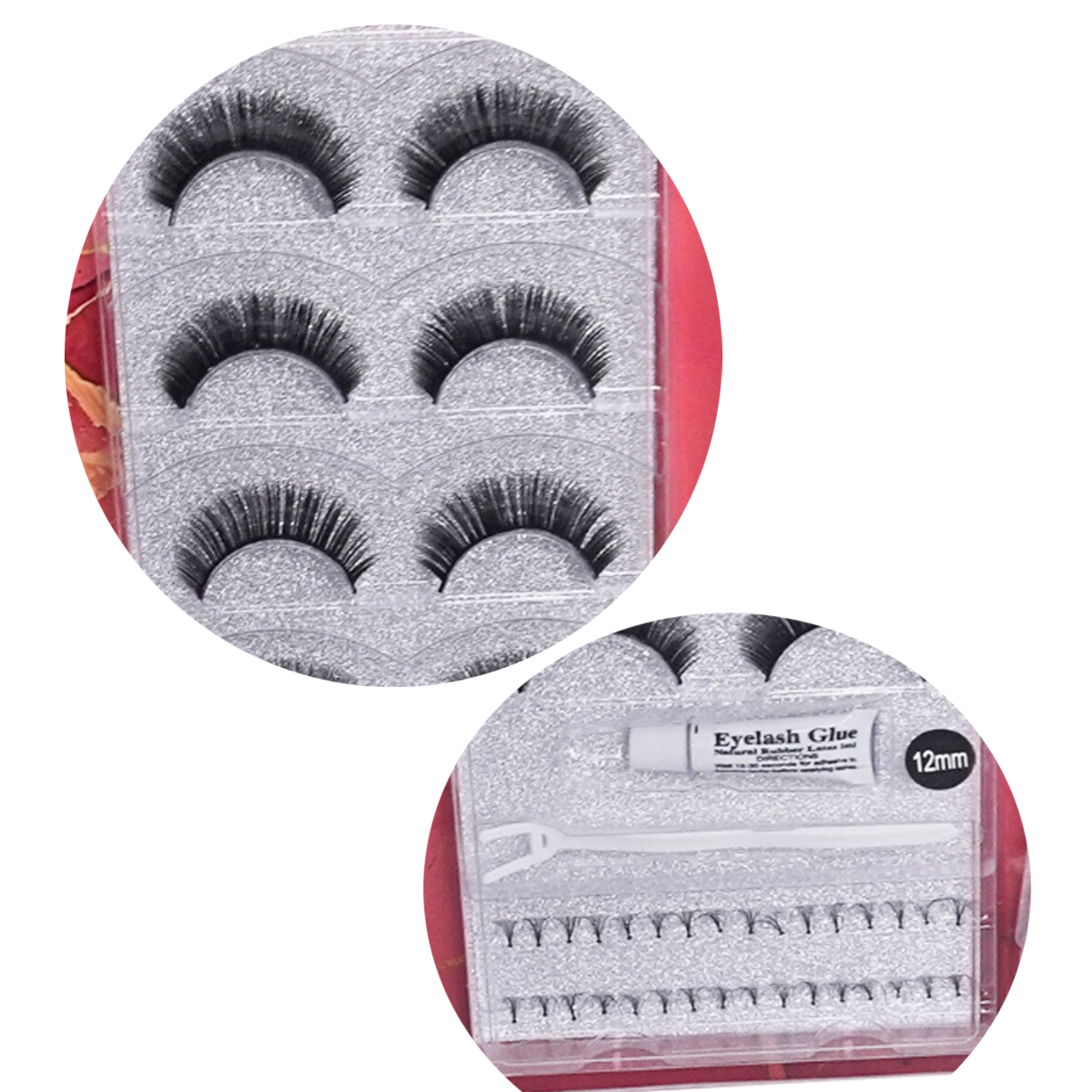 Cílios Postiços Mandala – Cartela com 4 Pares + Cola + Tufinho + Aplicador (MC008)