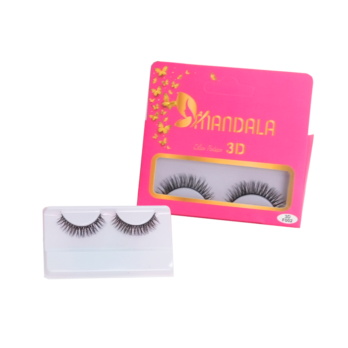 Cílios Postiços 3D Mandala – Caixa com 10 Pares Embalados Individualmente – Modelo MC014