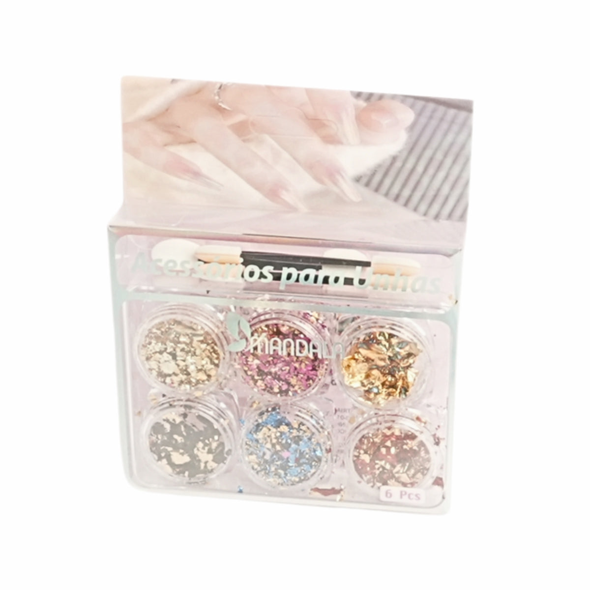 Decoração para Unhas Mandala – Cartela com 6 Cores Sortidas – Pacote com 12 unidades – MG023