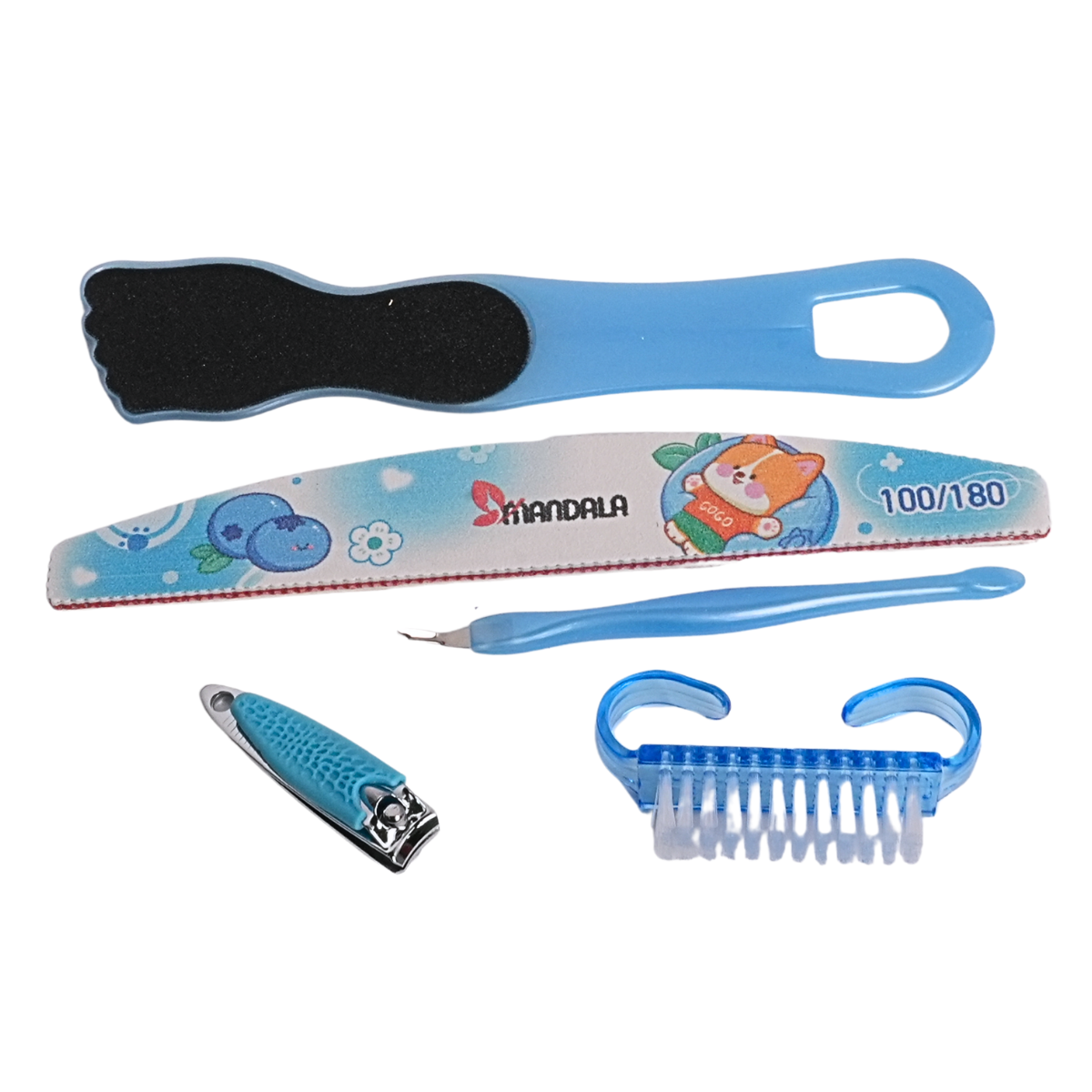 Kit Manicure Mandala MM4020 – 5 Peças por Kit – Pacote com 12 Kits (Cores Sortidas)