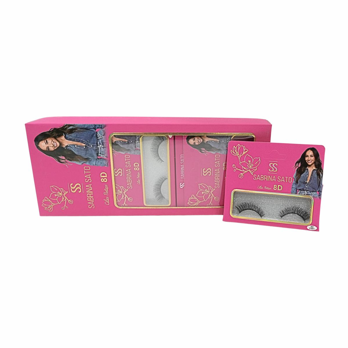 BOX: Cílios Postiços 8D Sabrina Sato – Caixa com 10 Pares Embalados Individualmente – SP3161A