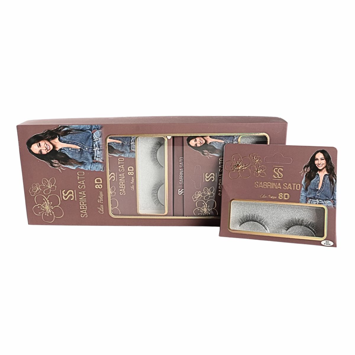 BOX: Cílios Postiços 8D Sabrina Sato – Caixa com 10 Pares Embalados Individualmente – SP3164A