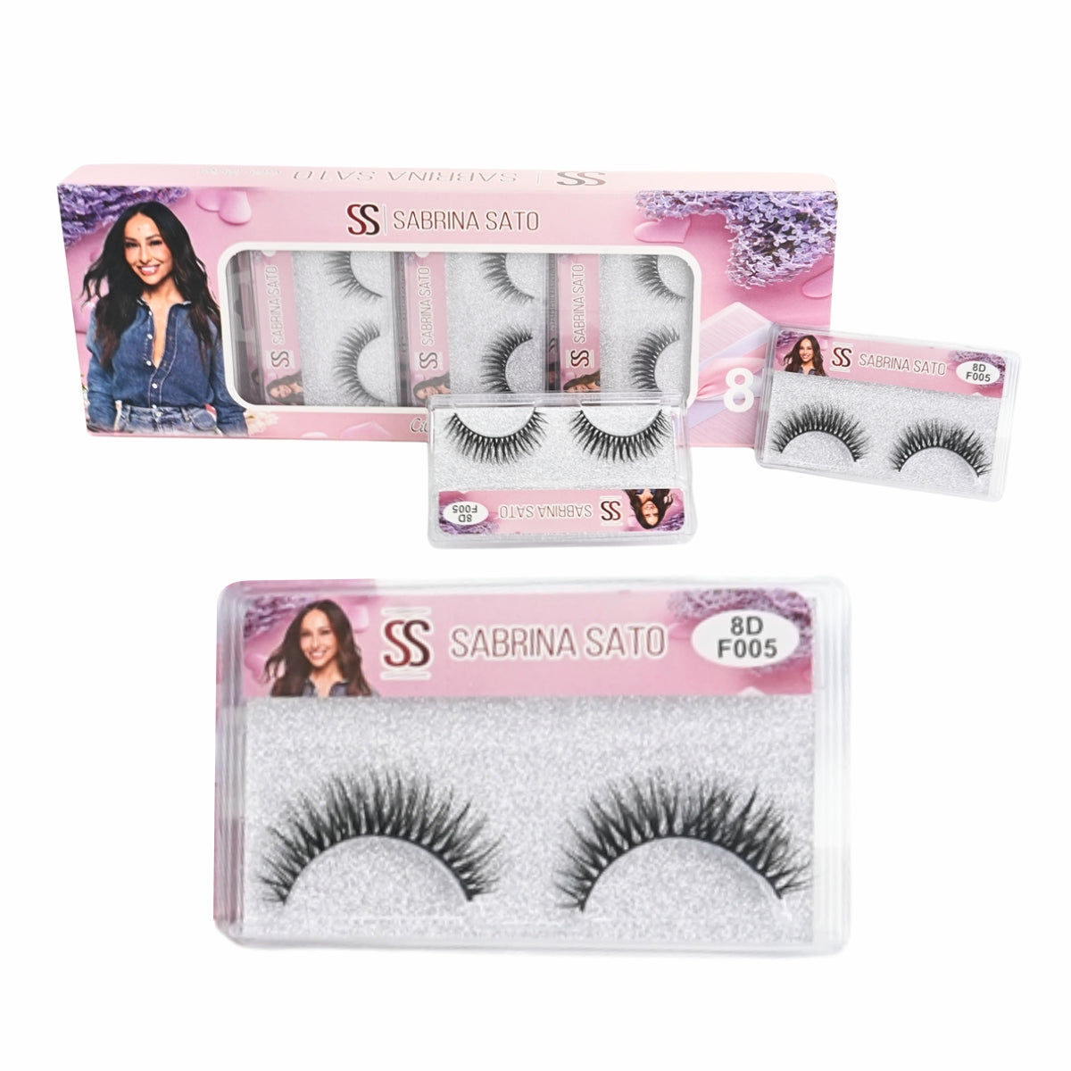 BOX: Cílios Postiços 8D Sabrina Sato – Caixa com 10 Pares Embalados Individualmente – SP3175