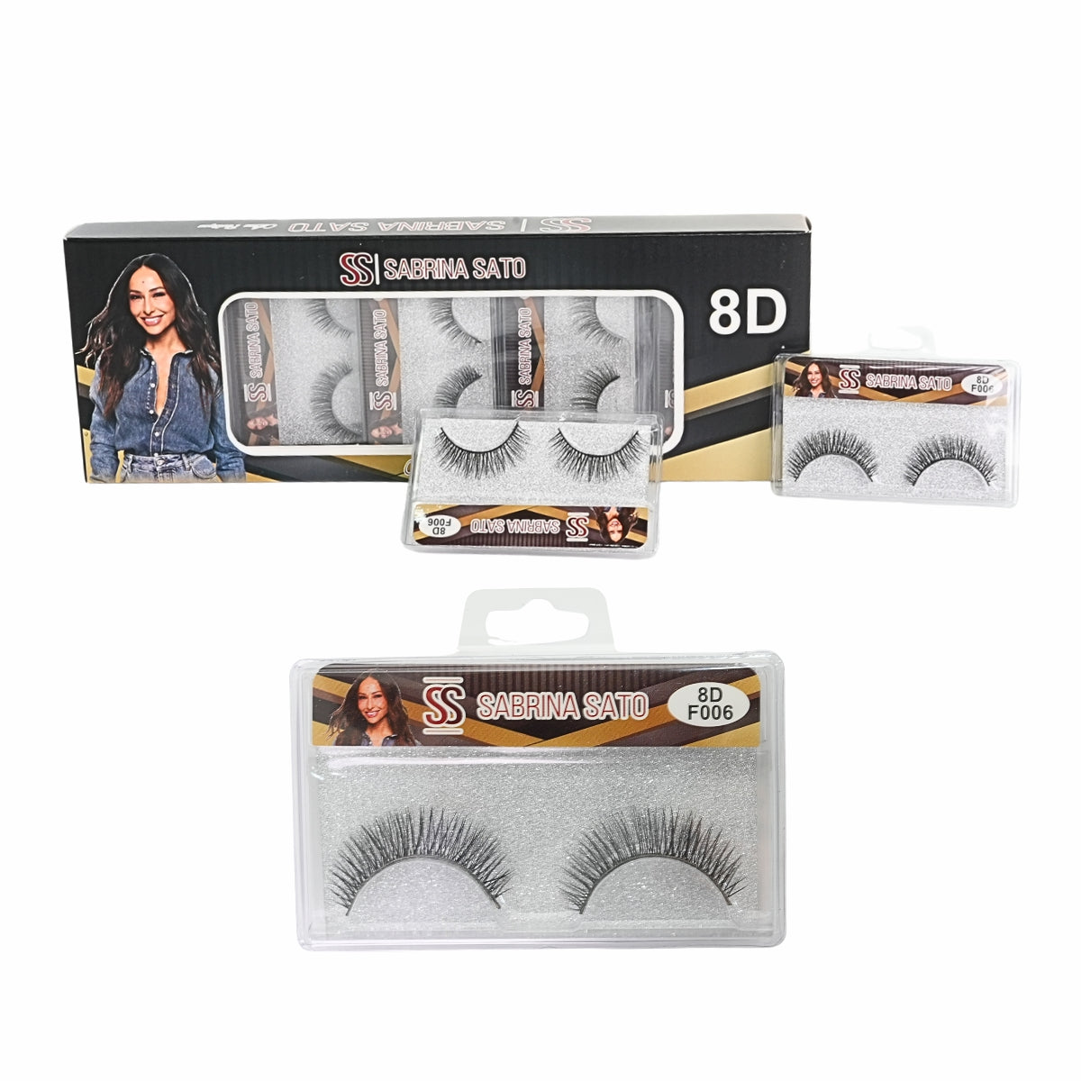 BOX: Cílios Postiços 8D Sabrina Sato – Caixa com 10 Pares Embalados Individualmente – SP3176