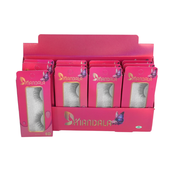 Cílios Postiços Mandala 6D – Box Expositor Holográfico Preto com 12 Caixinhas Individuais – MM2006