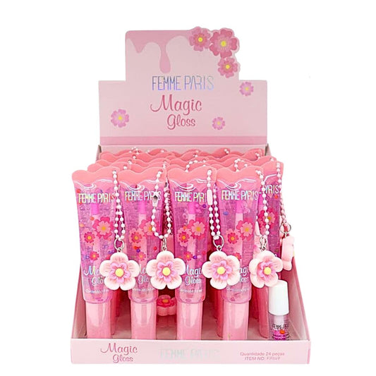 Magic Gloss Femme Paris com Pingente Floral – Box com 24 Unidades – FR149