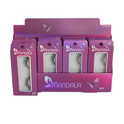 Cílios Postiços Mandala 6D – Box Expositor Holográfico Preto com 12 Caixinhas Individuais – MM2004