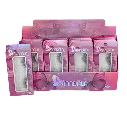 Cílios Postiços Mandala 6D – Box Expositor Holográfico Preto com 12 Caixinhas Individuais – MM2003