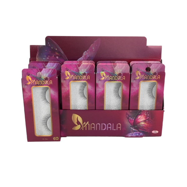 Cílios Postiços Mandala 6D – Box Expositor Holográfico Preto com 12 Caixinhas Individuais – MM2005