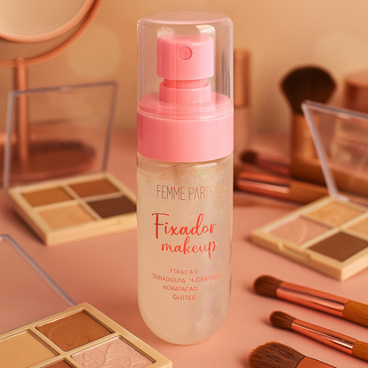 ATACADO: Bruma Fixadora com Brilho Femme Paris – FR134 Box com 12 Peças – Glow & Alta Fixação