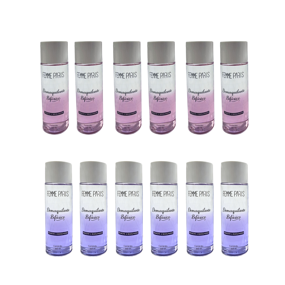 ATACADO: Removedor de Maquiagem Femme Paris – FR616 – Box com 12 Peças – Limpeza Suave e Eficiente