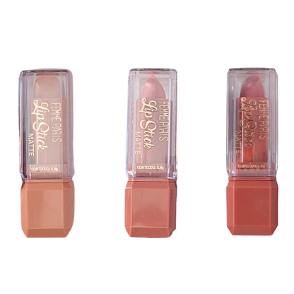 Batom Lip Stick Matte Femme Paris – FB002 Box com 24 peças