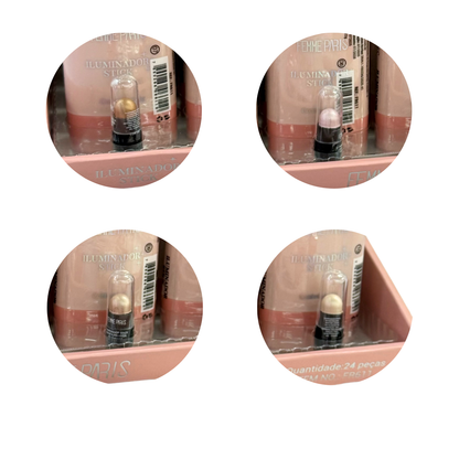 ATACADO: Iluminador Stick Femme Paris – Box com 24 Peças – 4 Cores – Glow e Glamour - FR611