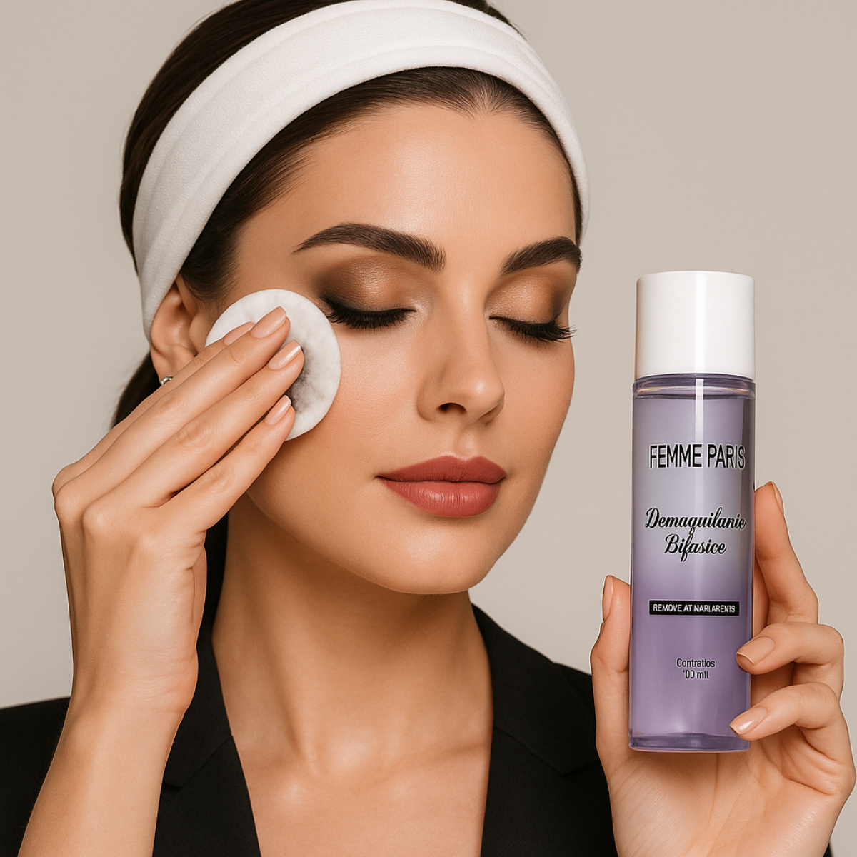 ATACADO: Removedor de Maquiagem Femme Paris – FR616 – Box com 12 Peças – Limpeza Suave e Eficiente