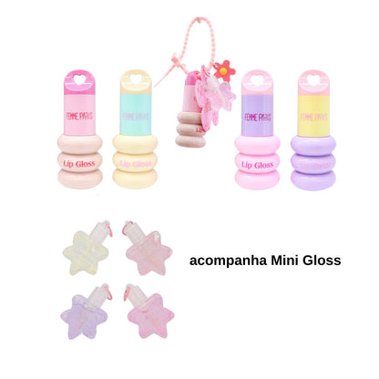 Lip Gloss com Chaveiro e Mini Gloss Femme Paris – Box com 24 Peças – FR151