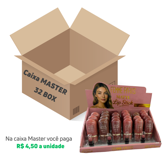 CAIXA MASTER 32 Box -  Batom Matte Femme Paris  caixa com 24 peças - FB006CM