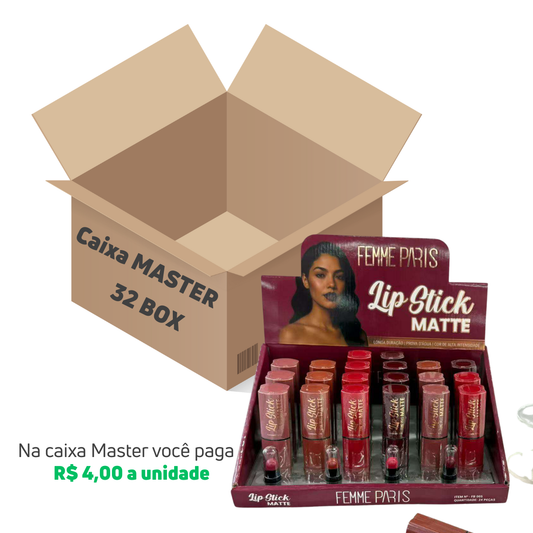 CAIXA MASTER  32 BOX - Batom Lip Stick Matte Femme Paris FB005