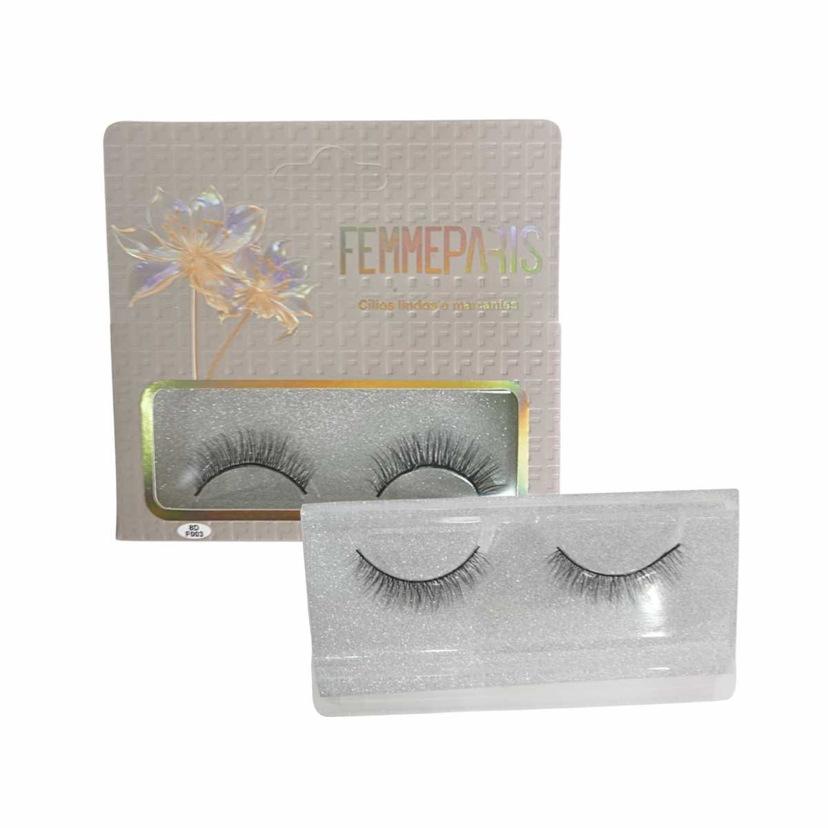 Cílios Postiços 8D Femme Paris – Caixa com 10 Pares (Modelo Natural Elegance) FM1003