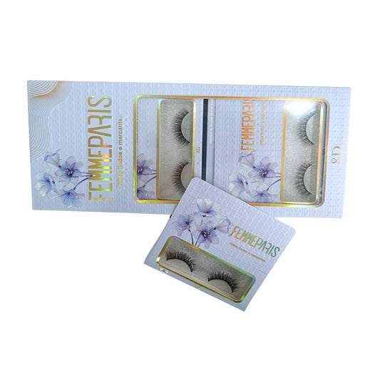 Cílios Postiços 8D Femme Paris – Caixa com 10 Pares (Modelo Violet Bloom) FM1004