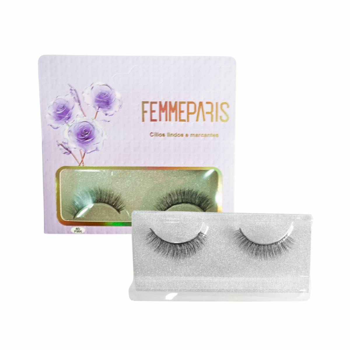 Cílios Postiços 8D Femme Paris – Caixa com 10 Pares (Modelo Lavanda Charm) FM1005
