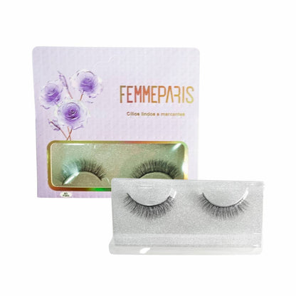 Cílios Postiços 8D Femme Paris – Caixa com 10 Pares (Modelo Lavanda Charm) FM1005