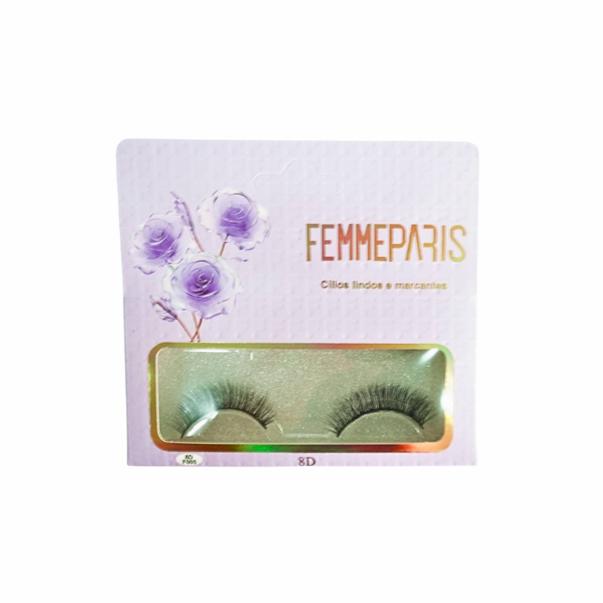 Cílios Postiços 8D Femme Paris – Caixa com 10 Pares (Modelo Lavanda Charm) FM1005