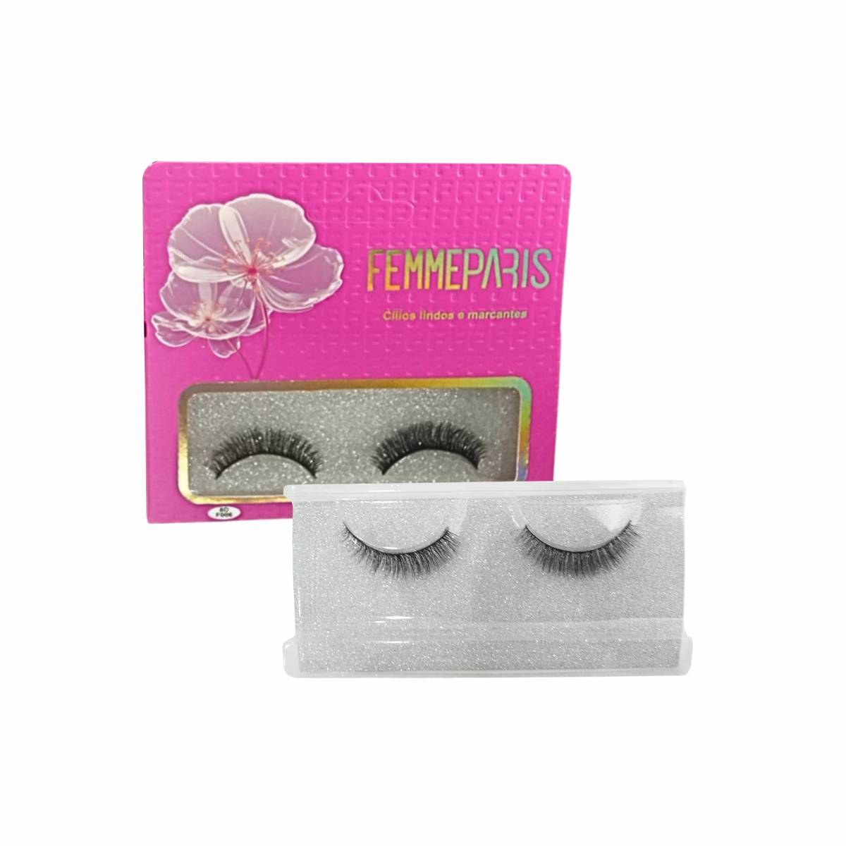 Cílios Postiços 8D Femme Paris – Caixa com 10 Pares (Modelo Pink Orchid) FM1006