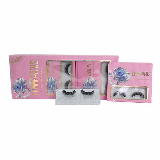 Cílios Postiços 8D Femme Paris – Caixa com 10 Pares (Modelo Blue Rose Impact) FM1007