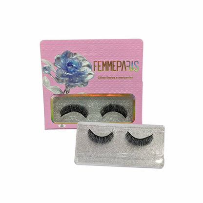 Cílios Postiços 8D Femme Paris – Caixa com 10 Pares (Modelo Blue Rose Impact) FM1007