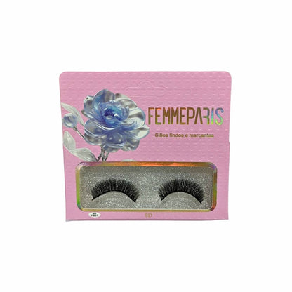 Cílios Postiços 8D Femme Paris – Caixa com 10 Pares (Modelo Blue Rose Impact) FM1007