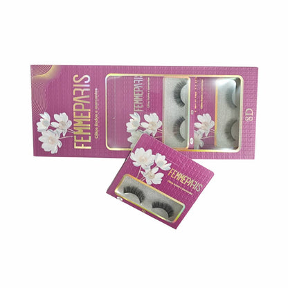 Cílios Postiços 8D Femme Paris – Caixa com 10 Pares (Modelo Magnolia Touch) FM1008