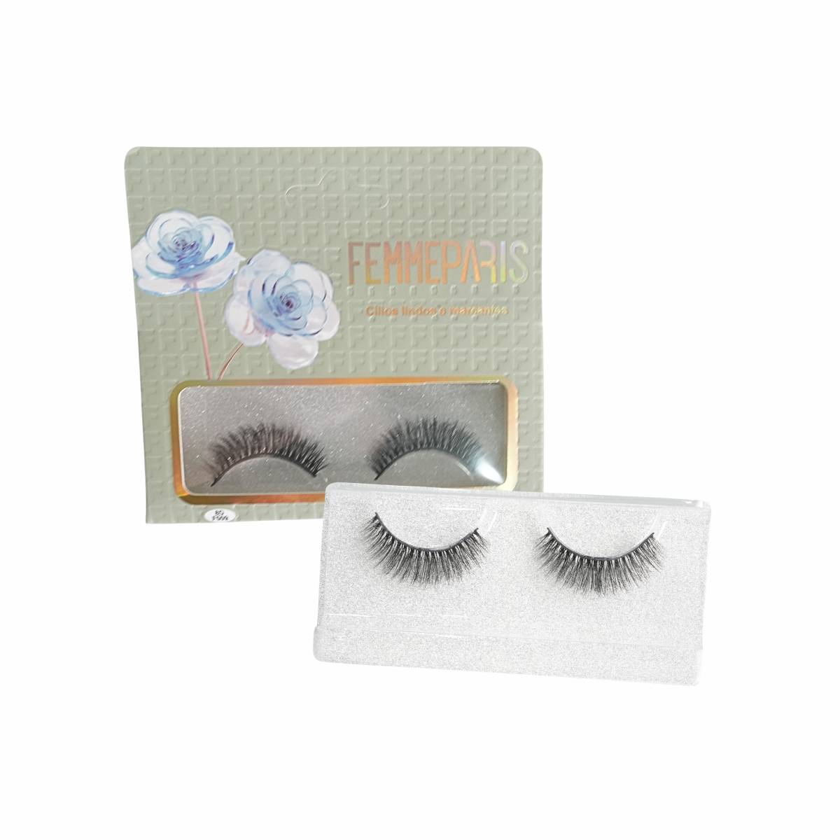 Cílios Postiços 8D Femme Paris – Caixa com 10 Pares (Modelo Green Rose Elegance) FM1009