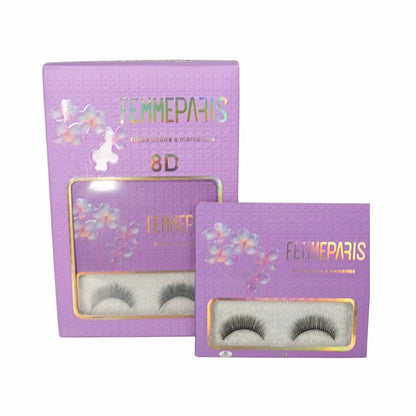 Cílios Postiços 8D Femme Paris – Embalagem com 6 Pares – Orchid Glow Elegance FM1011