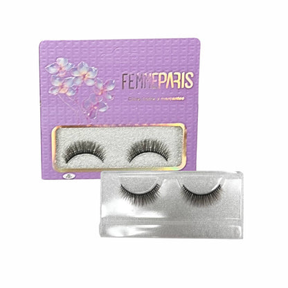 Cílios Postiços 8D Femme Paris – Embalagem com 6 Pares – Orchid Glow Elegance FM1011