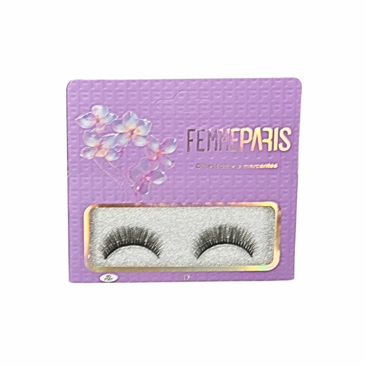 Cílios Postiços 8D Femme Paris – Embalagem com 6 Pares – Orchid Glow Elegance FM1011