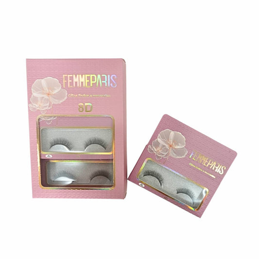 Cílios Postiços 8D Femme Paris – Modelo Nude Peony Grace – Caixa com 6 Pares FM1012