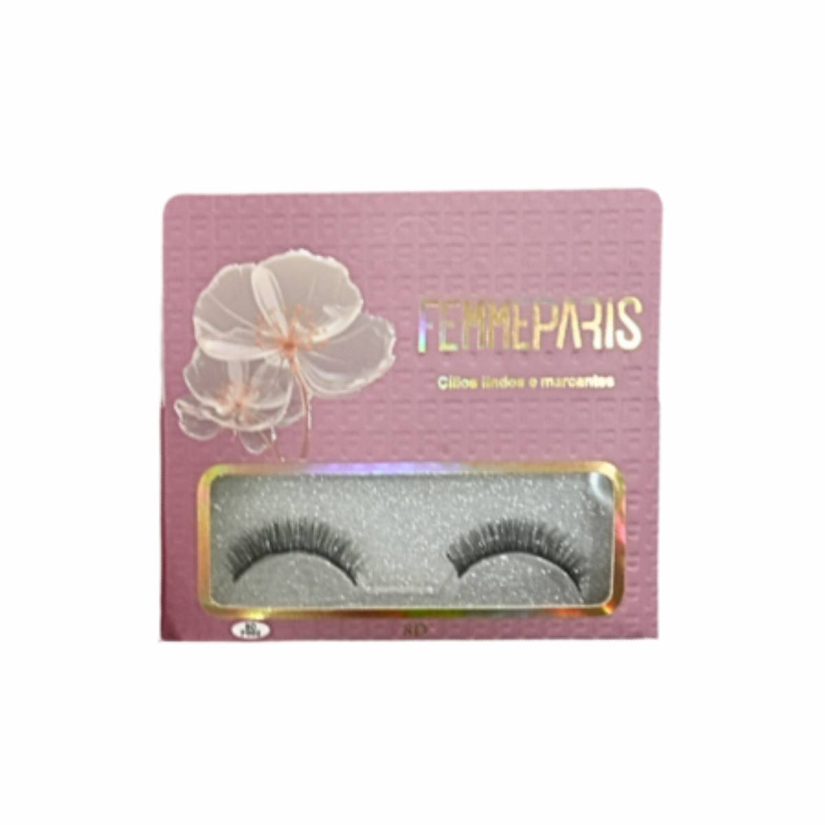 Cílios Postiços 8D Femme Paris – Modelo Nude Peony Grace – Caixa com 6 Pares FM1012