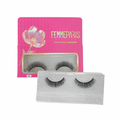 Cílios Postiços 8D Femme Paris – Caixa com 6 Pares - FM1013