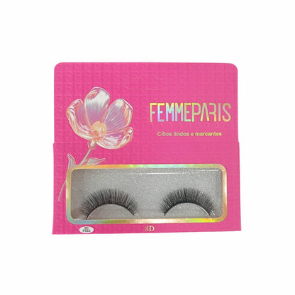 Cílios Postiços 8D Femme Paris – Caixa com 6 Pares - FM1013