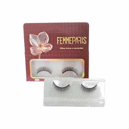 Cílios Postiços 8D Femme Paris – Caixa com 6 Pares Natural Glam FM1014