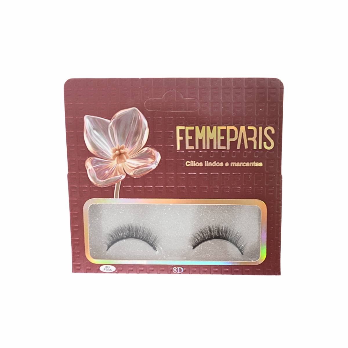 Cílios Postiços 8D Femme Paris – Caixa com 6 Pares Natural Glam FM1014