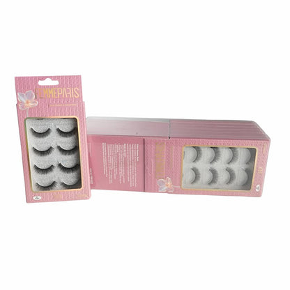Cílios Postiços Femme Paris 8D – Caixa com 12 Caixinhas (5 Pares Cada) – Modelo FM1023
