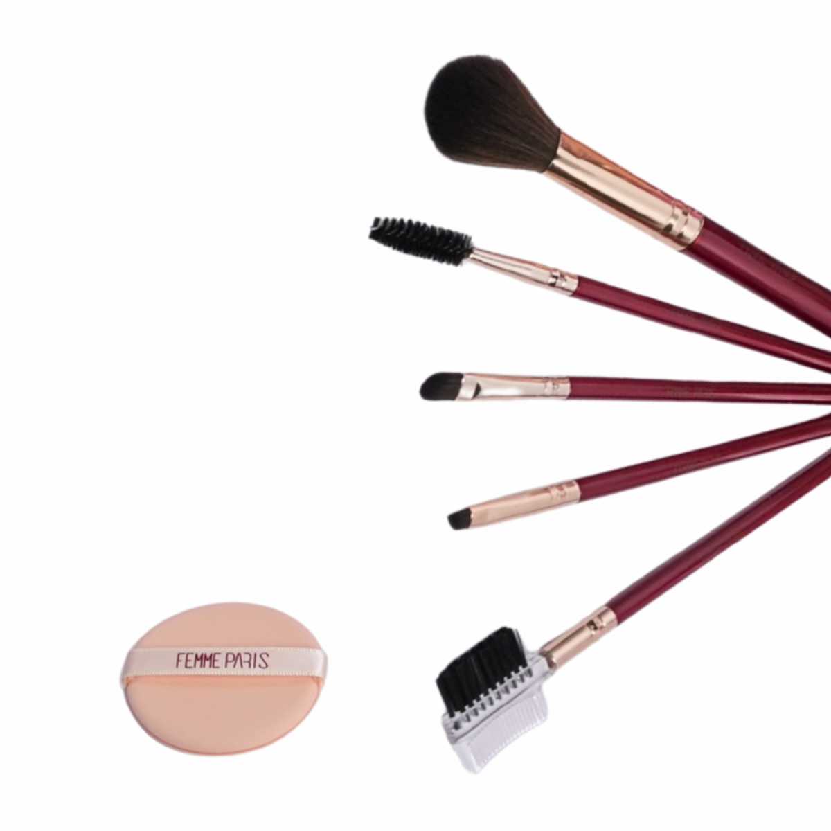 Kit de Pincéis para Maquiagem Femme Paris – Pacote com 12 Unidades - FM2006