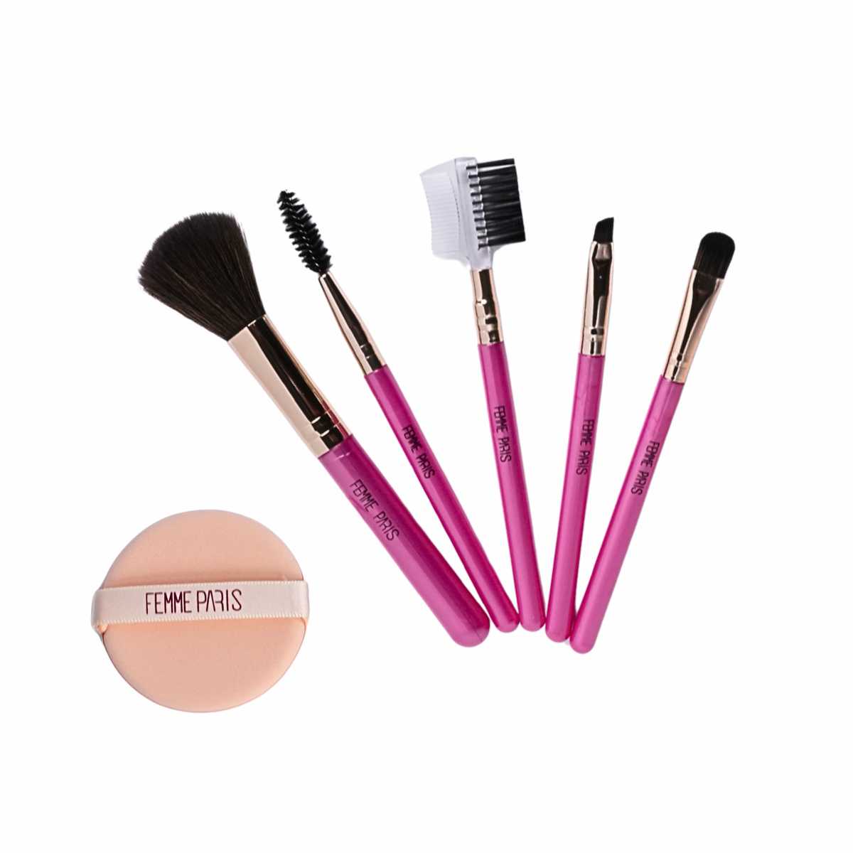 Kit de Pincéis para Maquiagem Femme Paris - Pacote com 12 Unidades - FM2007