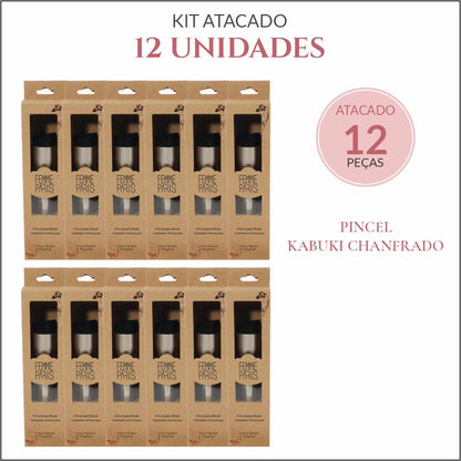 ATACADO: Pincel para Base Femme Paris – Pacote com 12 Unidades – FM2020