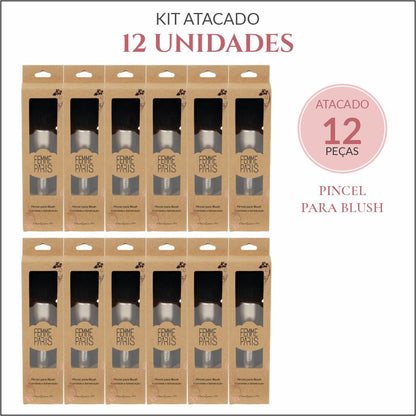 ATACADO: Pincel para Blush Femme Paris – Pacote com 12 Unidades – FM2036